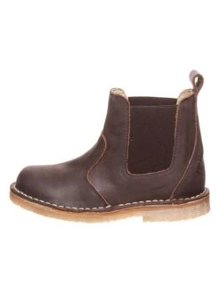 Pom Pom Leder-Chelsea-Boots In Braun